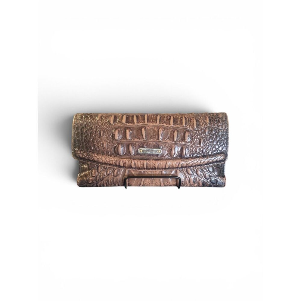Brahmin Cordelia wallet in Pecan Melbourne embossed leather w/ checkbook cover-
